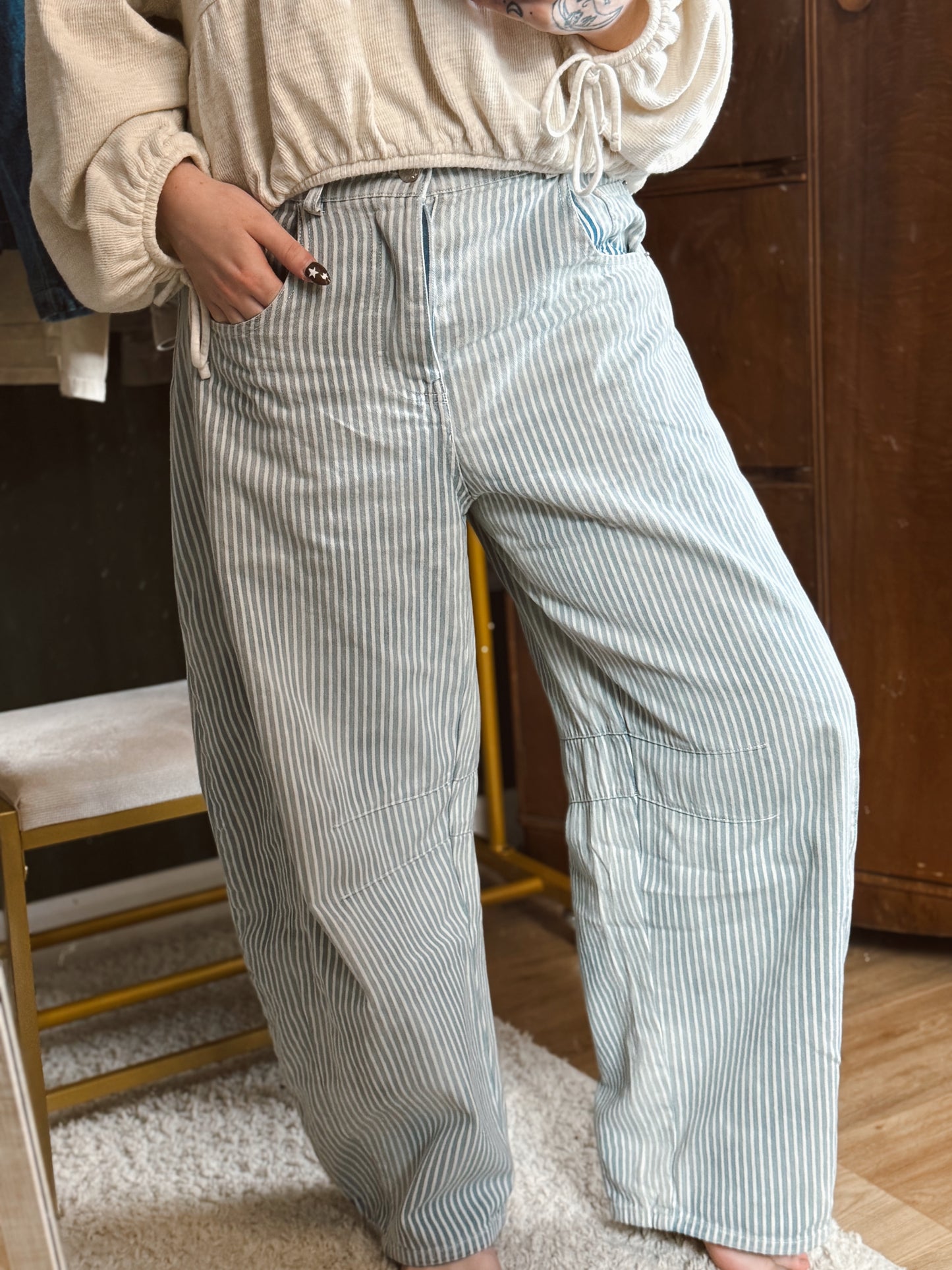 Sutton Striped Barrel Pants