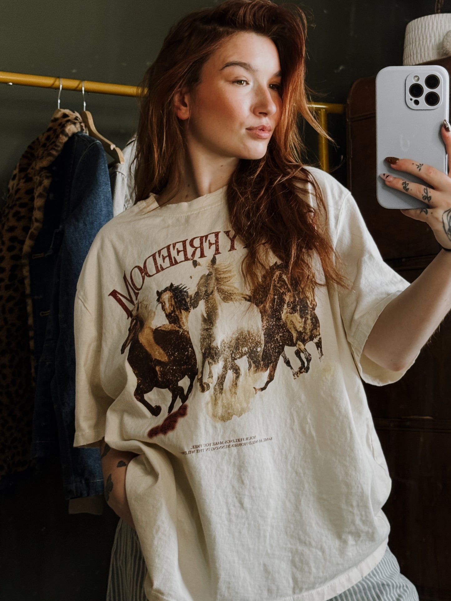 Dusty Freedom Oversized Tee ( Thrifted Zara)