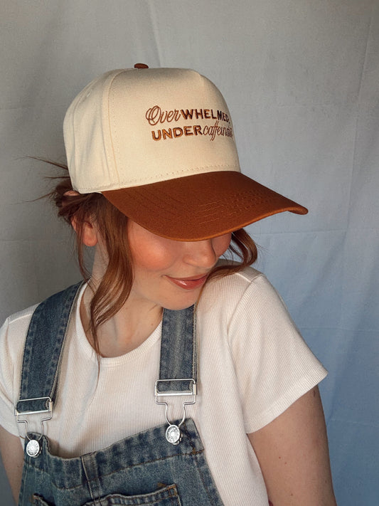 Overwhelmed & Under Caffeinated Trucker Hat